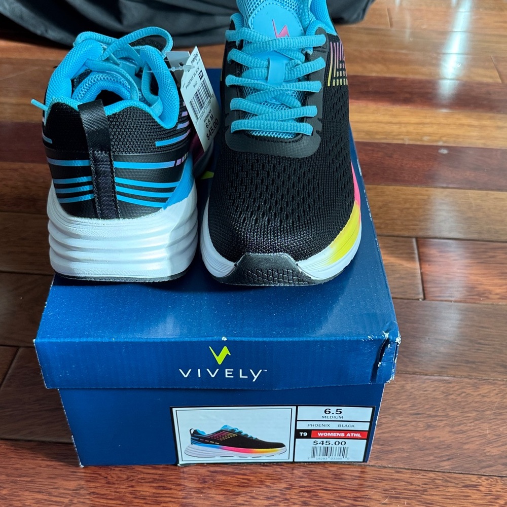 Women's Athletic Shoes - Black and Blue